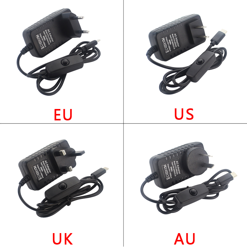 5V 3A Raspberry Pi 4 Power Sup - Raspberry Pi 4 ulasan dan harga