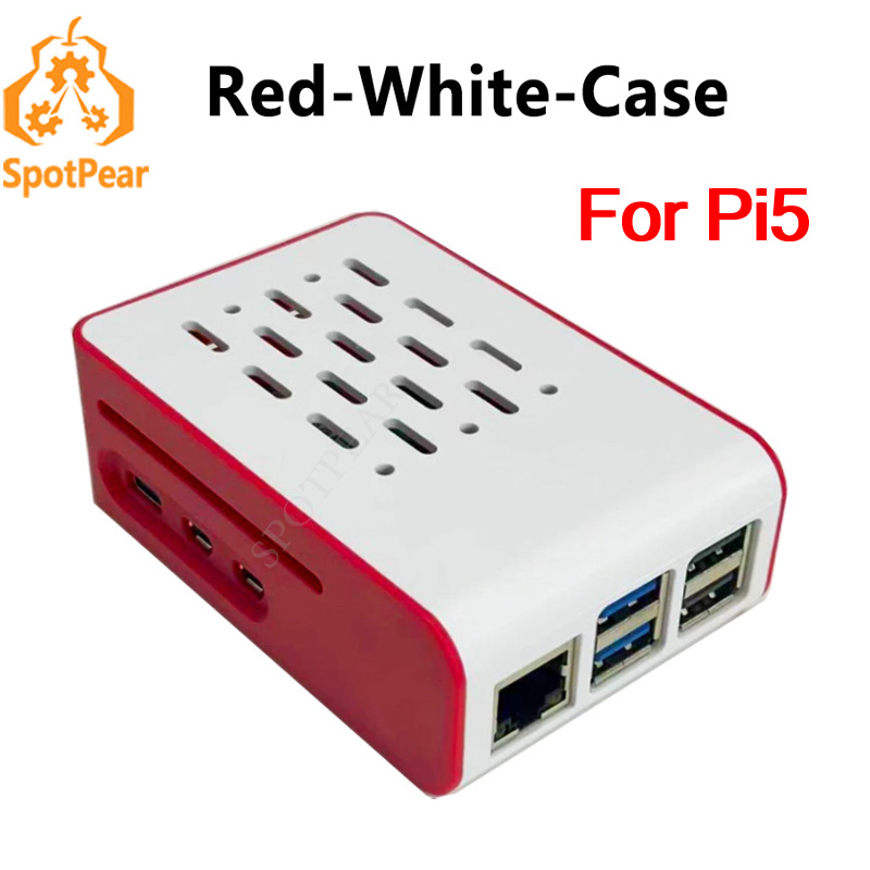 Raspberry Pi 5 Red-White cooli - Pi 5 Case ulasan dan harga